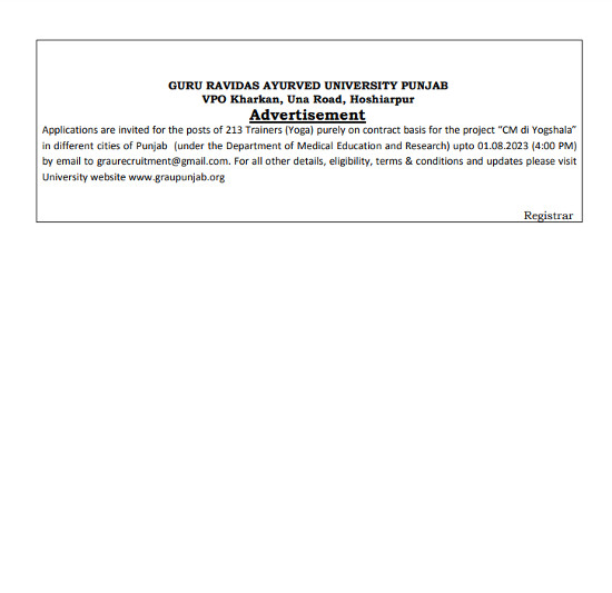 Yoga and Naturopathy Jobs