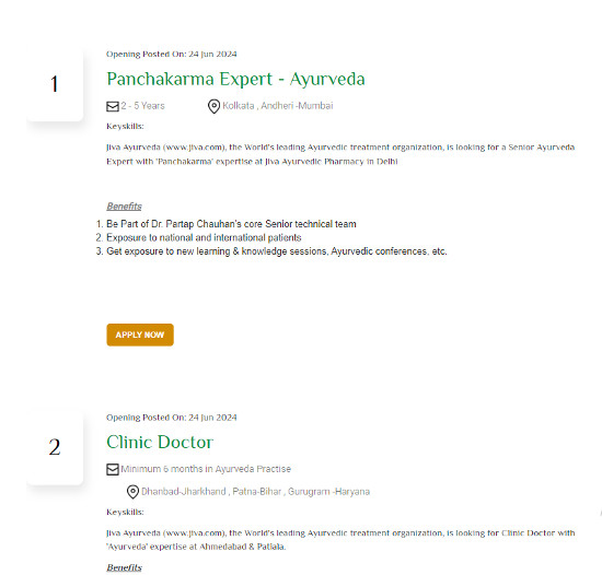 Ayurveda Jobs