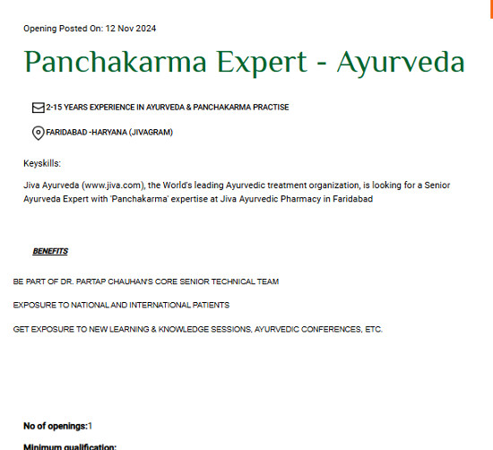 Ayurveda Jobs