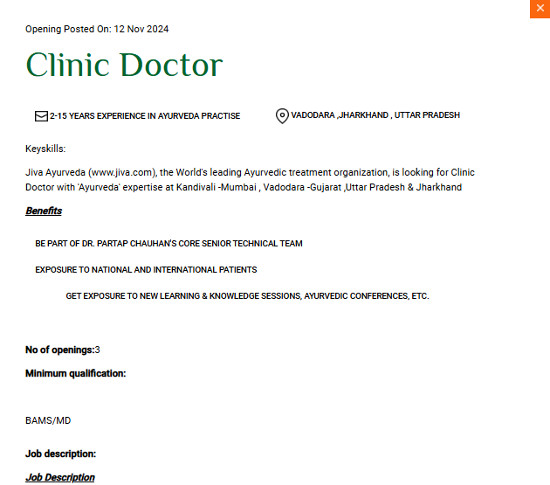 Ayurveda Jobs