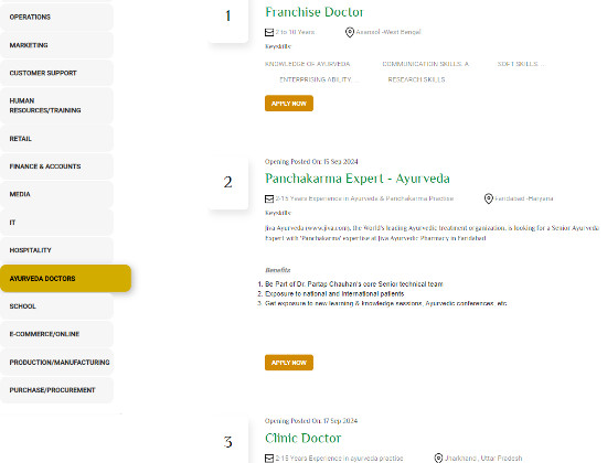 Ayurveda Jobs