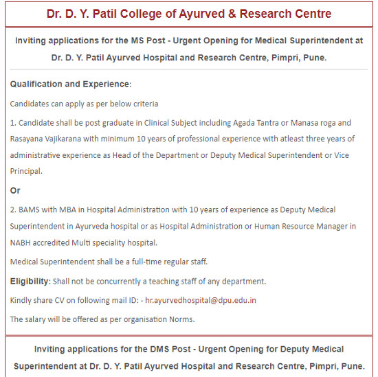 Ayurveda Jobs