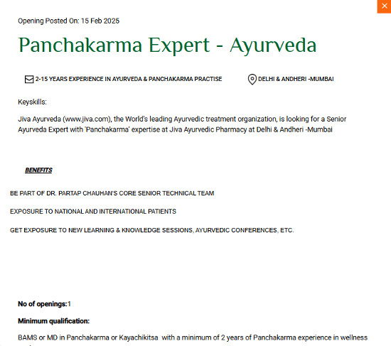 Ayurveda Jobs