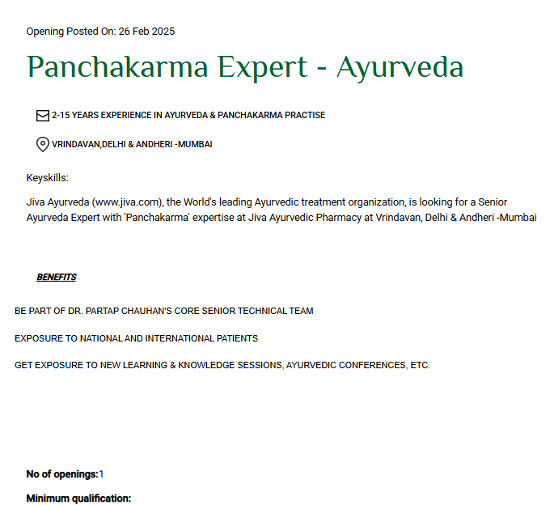 Ayurveda Jobs