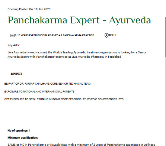 Ayurveda Jobs