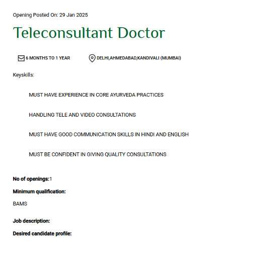 Ayurveda Jobs