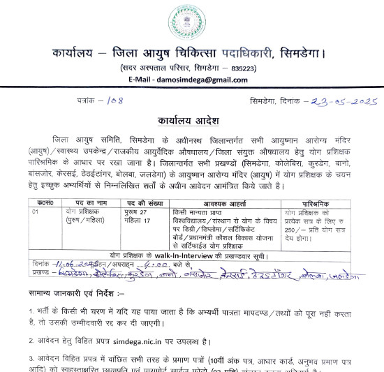 Yoga and Naturopathy Jobs