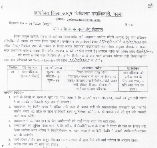 Yoga and Naturopathy Jobs