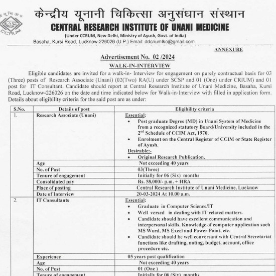 Unani Jobs