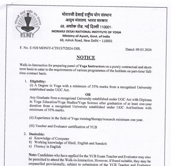 Yoga and Naturopathy Jobs