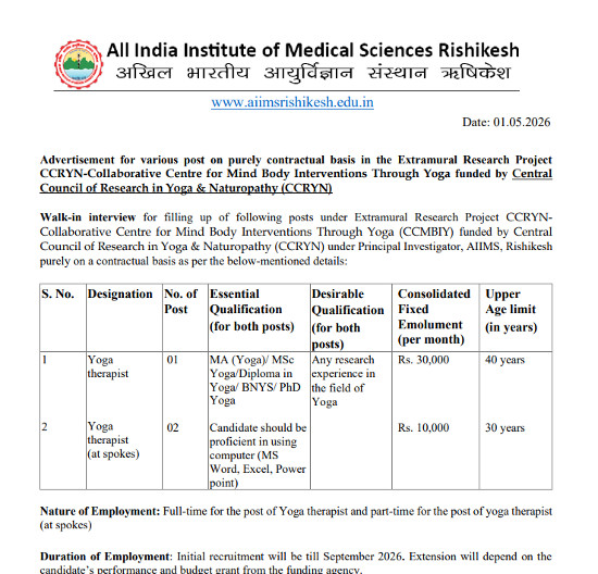 Yoga and Naturopathy Jobs