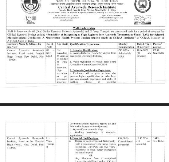 Yoga and Naturopathy Jobs