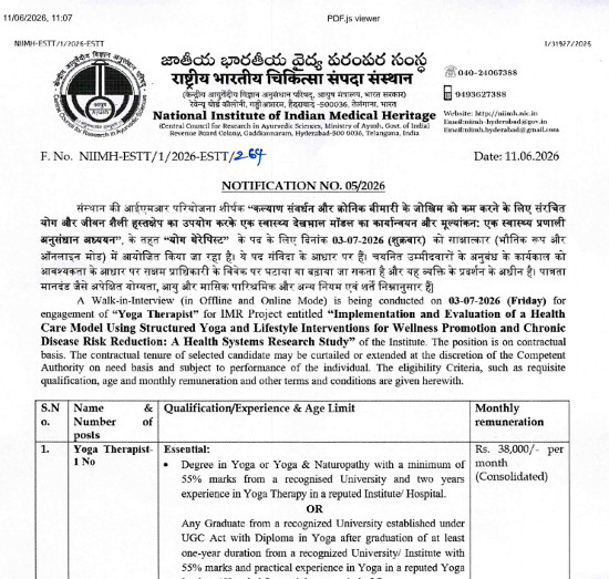 Yoga and Naturopathy Jobs