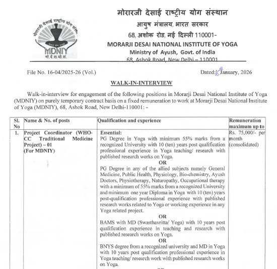 Yoga and Naturopathy Jobs