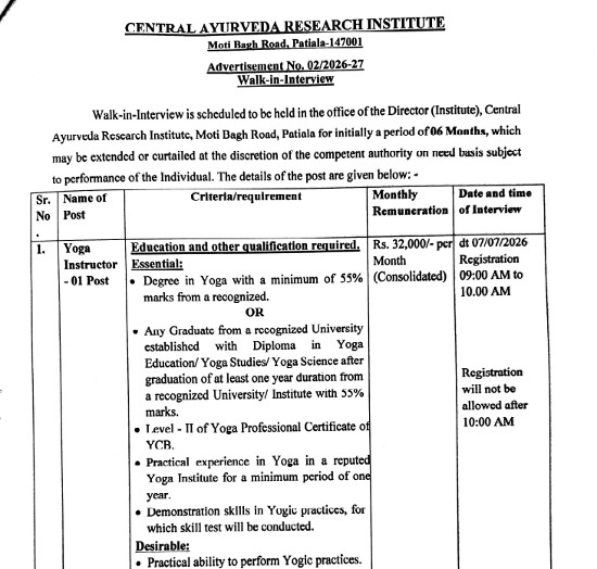 Yoga and Naturopathy Jobs